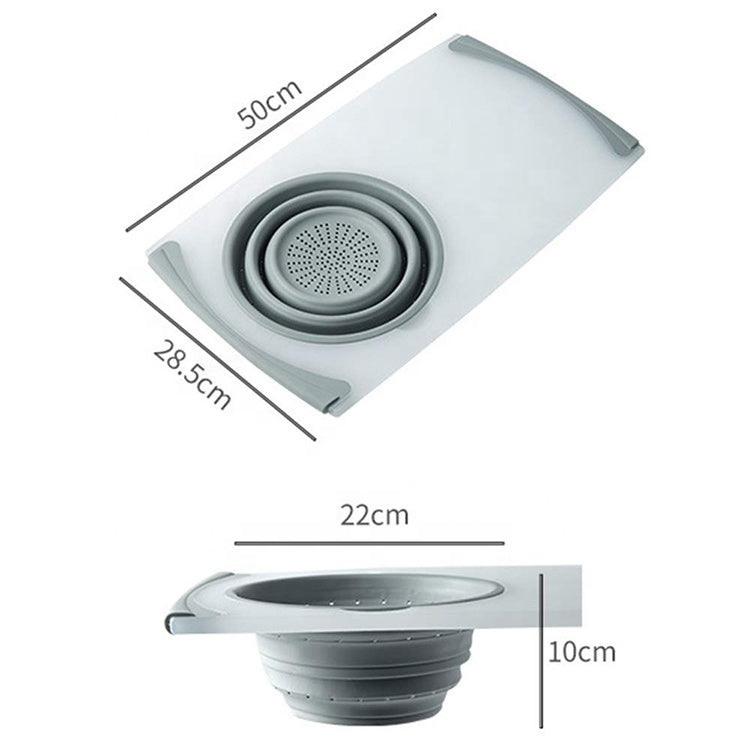 CasaSlice™ Over-The-Sink Telescopic Cutting Board & Collapsible Strainer
