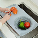 CasaSlice™ Over-The-Sink Telescopic Cutting Board & Collapsible Strainer