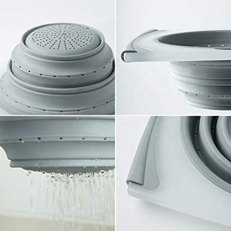 CasaSlice™ Over-The-Sink Telescopic Cutting Board & Collapsible Strainer