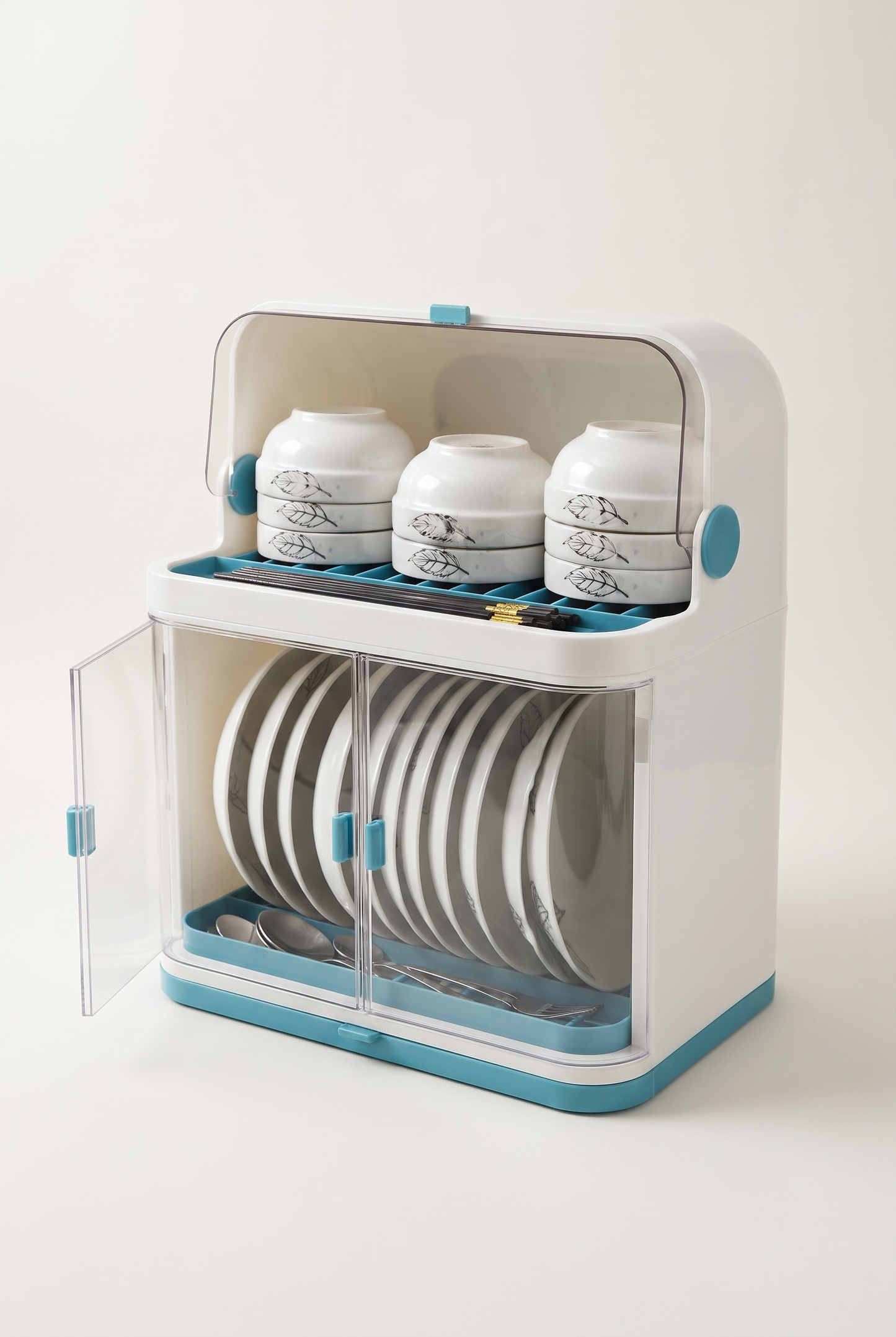 DishShield™ Dust-Proof Covered Dish Drying Cabinet